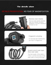 Fingerprint Bicycle Lock, Smart Cable Lock with Keyless Biometric