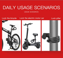 Fingerprint Bicycle Lock, Smart Cable Lock with Keyless Biometric