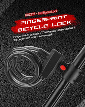 Fingerprint Bicycle Lock, Smart Cable Lock with Keyless Biometric