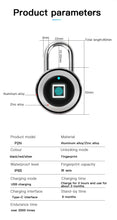 Fingerprint Padlock, Smart Padlock with Keyless Biometric