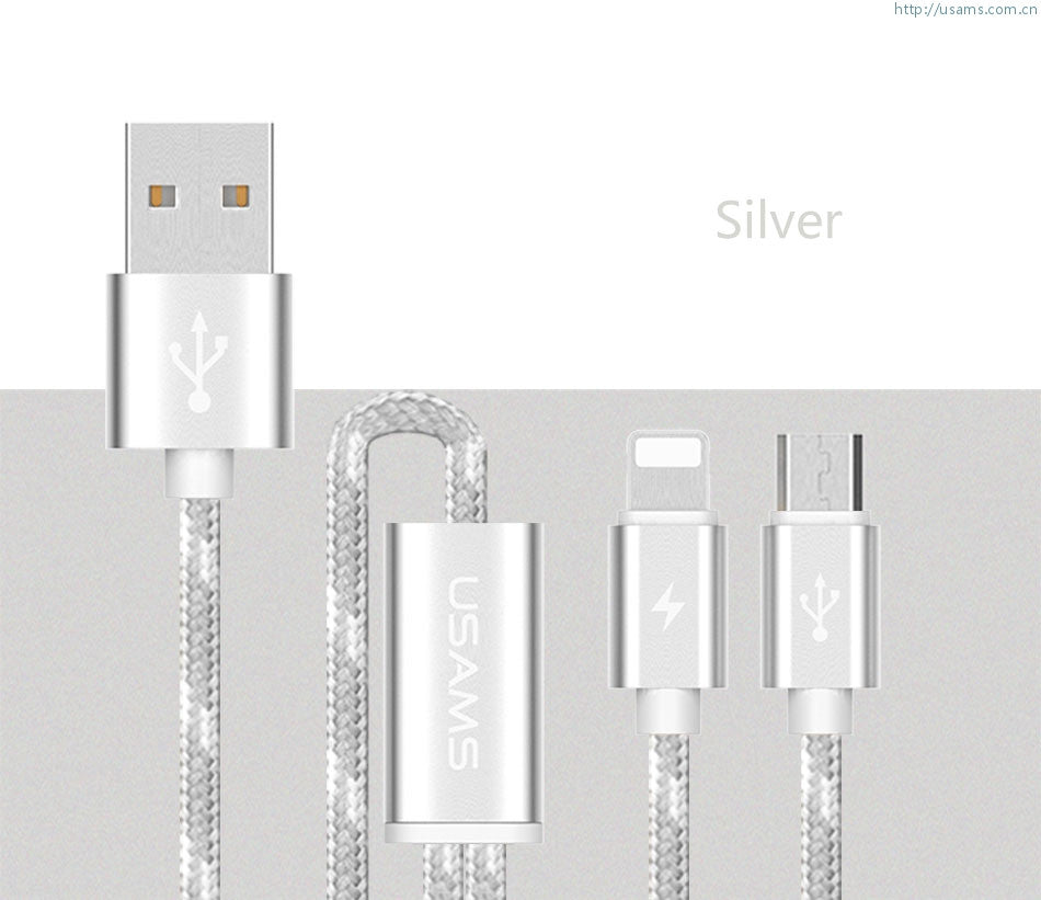 USAMS U-Knit Series Lightning & Micro USB 2in1 Braided Cable (BUY 1 GET 1 FREE NOW)