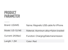 US-SJ148 Lightning Magnetic cable U-Boss Series (BUY 1 GET 1 FREE NOW)