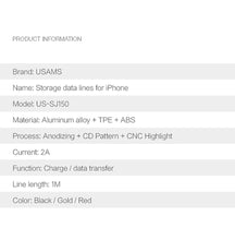 US-SJ150 iPhone storage cable U-BIN SERIES (BUY 1 GET 1 FREE NOW)