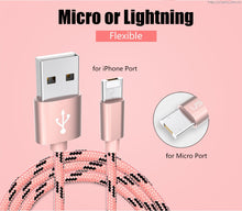 USAMS U-Double Series Lightning & Micro USB 2in1 Braided Cable Rose Colour (BUY 1 GET 1 FREE NOW)