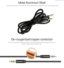 USAMS 3.5mm Black Aux Gold Plated Audio Cable (BUY 1 GET 1 FREE NOW)